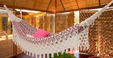 Comprar Hamaca JACQUARD VINHO con Varanda - SUN HAMMOCKS TRADICIONA...