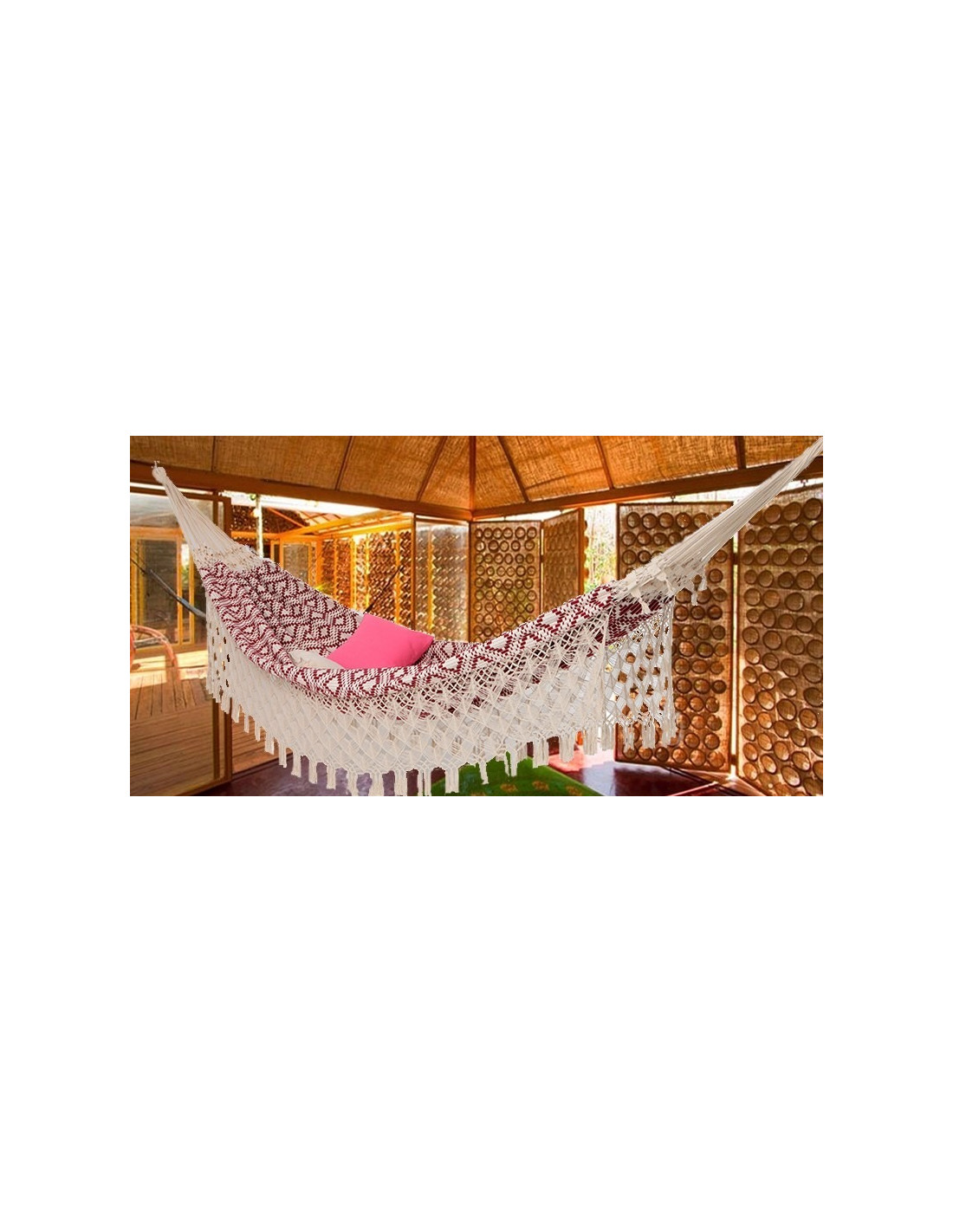 Comprar Hamaca JACQUARD VINHO con Varanda - SUN HAMMOCKS TRADICIONA...