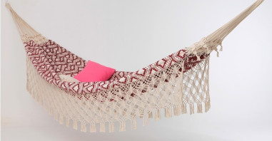 Comprar Hamaca JACQUARD VINHO con Varanda - SUN HAMMOCKS TRADICIONA...