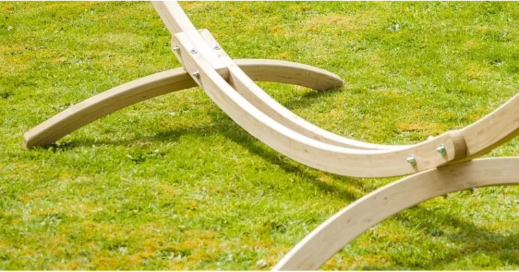 Soporte OLIMPO para hamaca colgante - Detalle madera